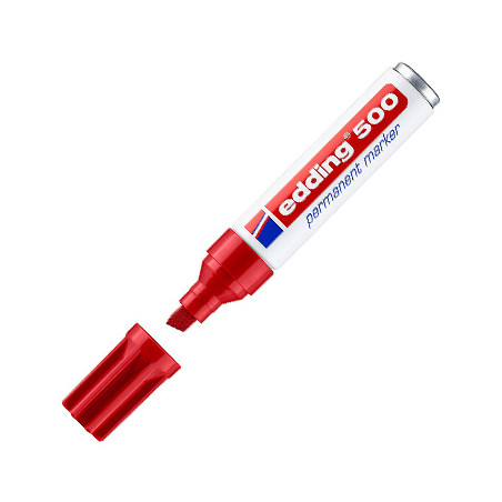 Marcador Permanente Edding 500 Vermelho 2-7mm: Ideal para Escrever, Desenhar e Marcar!
