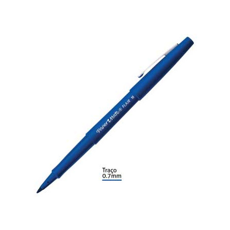 Caneta Marcador Paper Mate Flair Azul Médio 0,7mm - Escrita Suave e Precisa