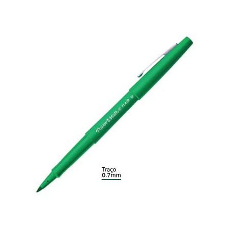 Marcador Verde Paper Mate Flair 0,7mm - Escrita Suave e Precisa para uma Experiência de Marcação Perfeita