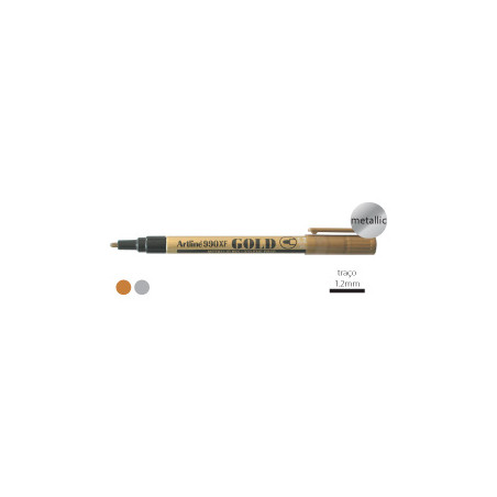 Tinta durable prateada para uso artístico - Marcador Permanente Artline EK440