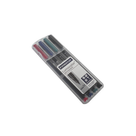  Marcadores Permanentes Médio 4 Cores 1mm Lumocolor 317 - Kit com 4 unidades para destacar e durar mais tempo
