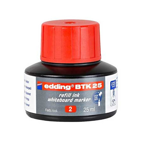 Recarga de Tinta Vermelha de 25ml para Marcador de Quadros Brancos EddingBTK (1 unidade)