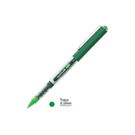  Conjunto de 12 Marcadores Roller Verde Uniball UB150 0,5mm - Ideal para uma Escrita Suave e Precisa!