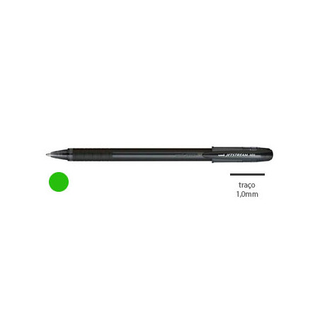 Caneta Esferográfica Verde Uni Jetstream SX101 1mm - Ideal para uma escrita suave e precisa!