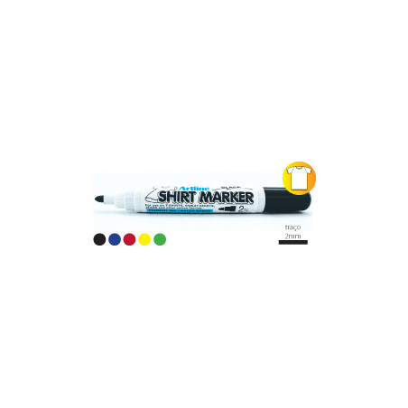 Marcador de Tecidos Amarelo de 2mm - ShirtMarker Artline EKT 1 unidade