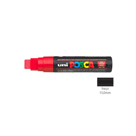 Marcador Uniball Posca PC-17K 15,0mm Vermelho - Ideal para uma escrita e arte vibrantes!