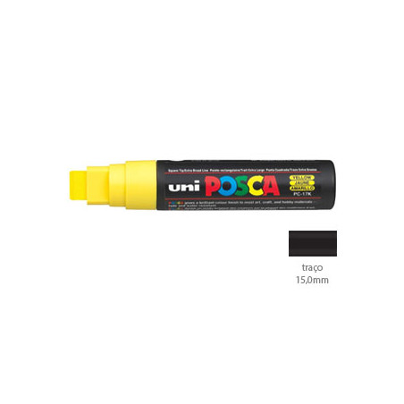 Caneta Uniball Posca PC-17K 15,0mm Amarela - Perfeita para expressar sua criatividade e dar vida às suas obras de arte!