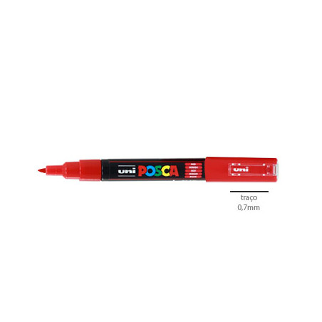  Conjunto de 15 marcadores de tinta Uniball Posca PC-1M 0,7mm vermelhos para desenho e escrita