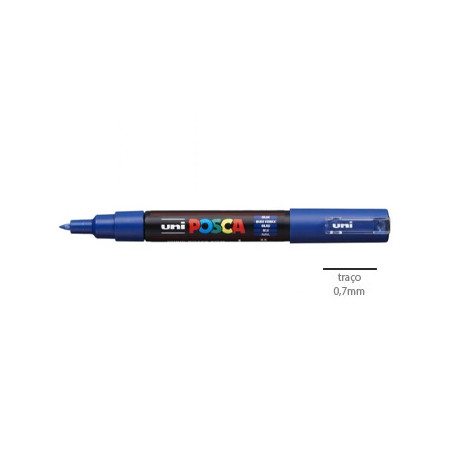 Marcador Uniball Posca PC-1M 0,7mm Azul (33) - Perfeito para artes e trabalhos precisos