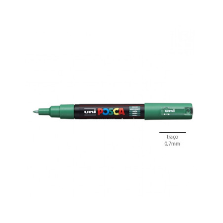 Caneta Marcadora Uniball Posca PC-1M 0,7mm Verde - Estimule sua criatividade com essa incrível caneta de arte!
