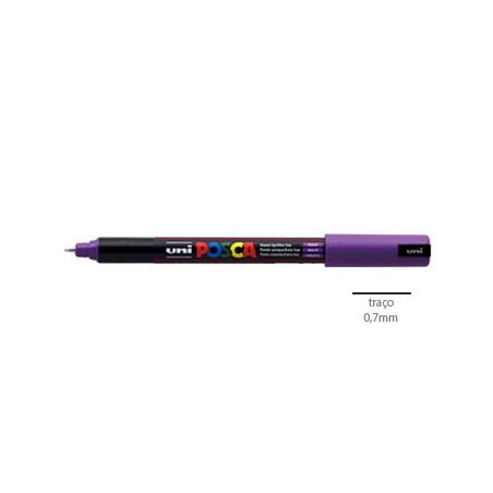 Conjunto de 12 Marcadores Violeta Uniball Posca PC-1MR 0,7mm - Perfeitos para Arte e Desenho Criativo