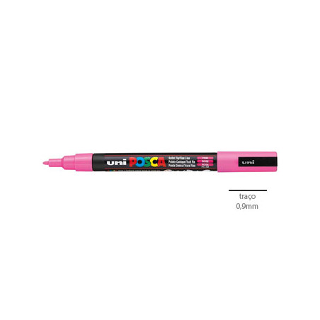 Marcador Uniball Posca PC-3M 0,9mm Rosa (13) - Ideal para colorir e dar um toque pessoal, adquira o seu hoje mesmo!