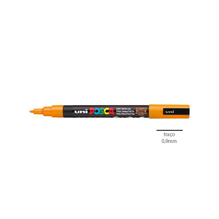  Marcador Uniball Posca PC-3M 0,9mm Amarelo Brilhante - Tinta de Alta Performance!