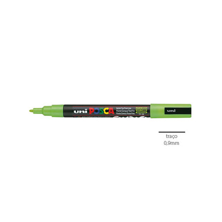 Caneta Marcadora Uniball Posca PC-3M 0,9mm - Tinta Verde Maçã de Alta Qualidade