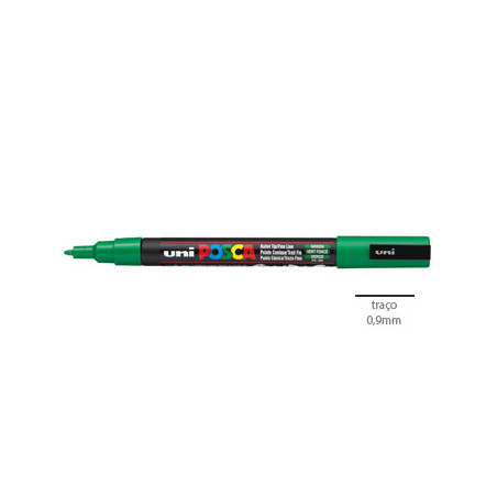 Marcador de tinta líquida Uniball Posca PC-3M 0,9mm Verde - Ideal para trabalhos de precisão!
