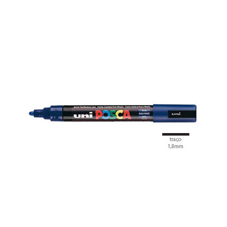 Caneta Uniball Posca PC-5M Azul (33) - Ponta 1,8mm - Excelente precisão e qualidade garantida