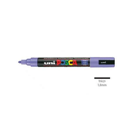 Marcador de Tinta Uni Posca PC-5M 1,8mm Lilás - Ótima opção para arte e escrita!