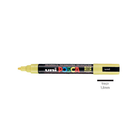 Marcador de Tinta Uniball Posca PC-5M 1,8mm - Cor Amarela Vibrante