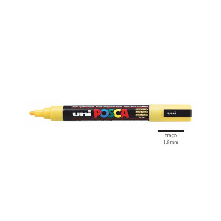 Caneta Posca Uniball PC-5M 1,8mm Amarelo Palha - Ideal para Artes e Artesanato