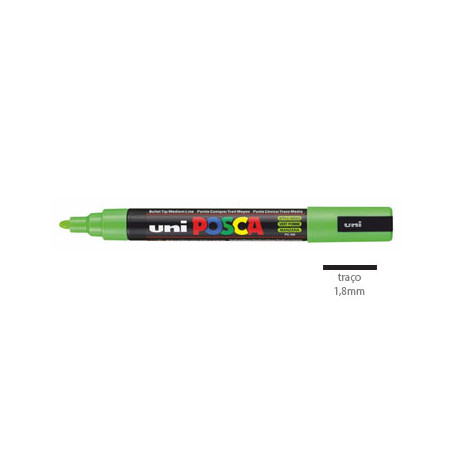 Melhor Caneta Marcadora Uniball Posca PC-5M 1,8mm na cor Verde Maçã (72) - Perfeita para projetos artísticos e customizações
