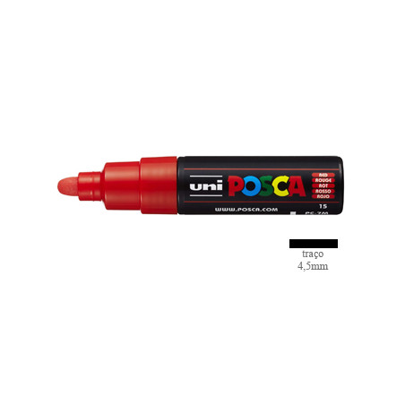 Marcador de Ponta Grossa Uniball Posca PC-7M Vermelho - Ideal para trabalhos artísticos e personalizações