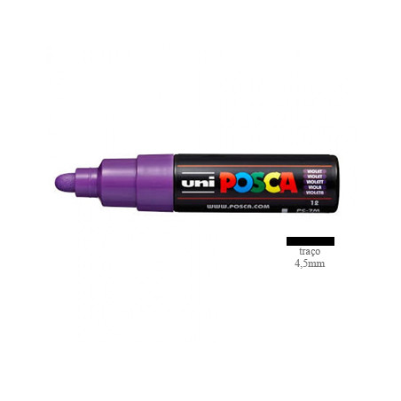  Marcador Uniball Posca PC-7M Violeta 4,5mm - Perfeito para Arte e Caligrafia