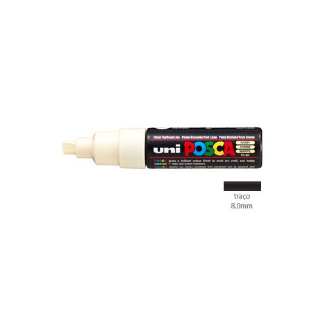 Caneta Marcadora Uniball Posca PC-8K 8,0mm Marfim - Perfeita para estimular a criatividade e artistas talentosos!