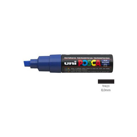 Caneta Uniball Posca PC-8K 8,0mm Azul - Excelente desempenho e precisão assegurada!