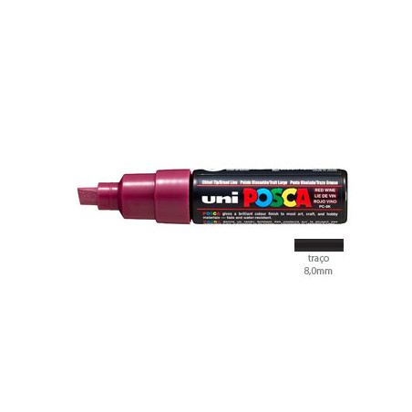 Marcador de Tinta Uniball Posca PC-8K 8,0mm cor Vinho Tinto