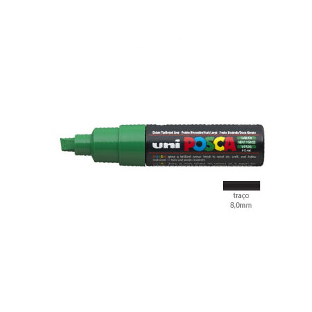 Caneta Uniball Posca PC-8K 8,0mm Verde (6) - Ideal para dar vida aos seus desenhos com traços ousados e impactantes!
