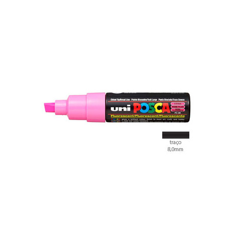 Caneta Marcadora Uniball Posca PC-8K 8,0mm Rosa Fluorescente
