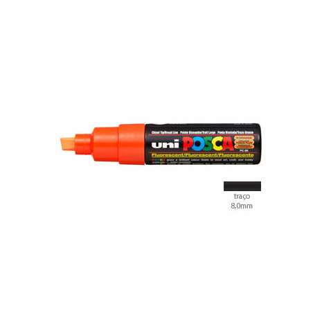 Caneta Posca PC-8K 8,0mm em Laranja Fluorescente | Tinta à base de água | Ideal para arte | Alta qualidade