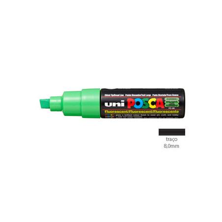 Marcador Uniball Posca PC-8K 8,0mm Verde Fluor (F6) 1 unidade - Destaque com Estilo com o Melhor Marcador!