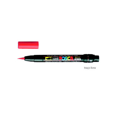 Marcador Uniball Posca PCF-350 1-10mm Vermelho (15) - Perfeito para Artes e Detalhes Precisos - 1 Unidade