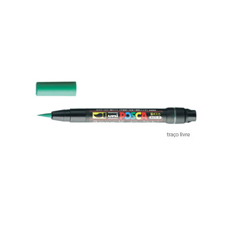  Marcador Uniball Posca PCF-350 Ponta 1-10mm Verde - Ideal para trabalhos artísticos e personalização!