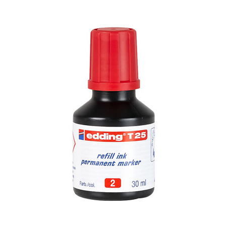  Recarga de tinta vermelha de 30 ml para Marcadores Permanentes Edding T-25