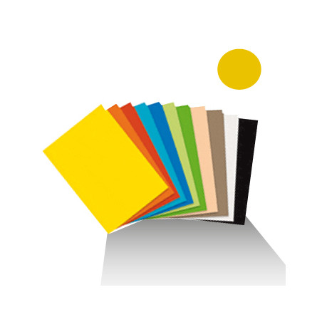 Cartolina de alta qualidade na cor amarelo torrado - 1 folha de gramagem 180g (4E), dimensões 50x65cm