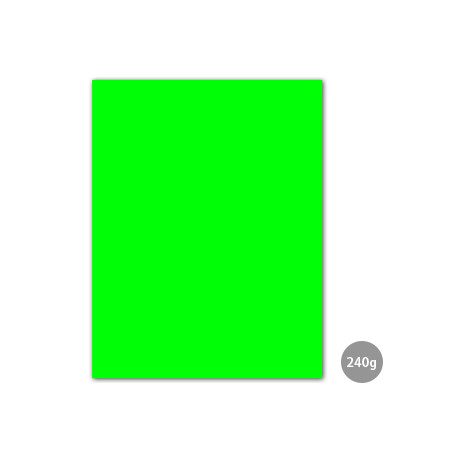 Cartolina Verde Fluorescente de Alta Qualidade - Tamanho 50x65cm - Gramatura de 240g - 1 Folha