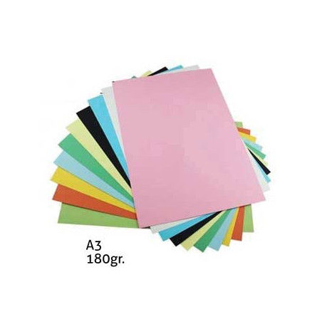 Papel Cartolina A3 com 50 Folhas em 5 Cores Vibrantes Sortidas (180g) - Excelente para Projetos Criativos e Artesanato!