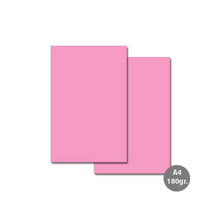 Cartolina A4 na cor Rosa Claro - Papel de 180g com 100 folhas