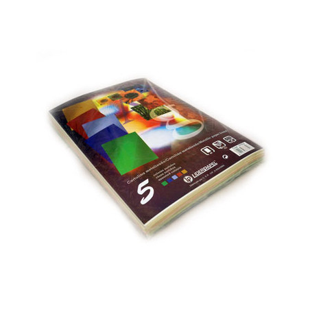 Cartolina A4 com 50 folhas - 5 cores metalizadas de 235g