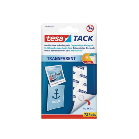 Almofadas Bi-Adesivas Tesa TACK Transparentes - 72 unidades