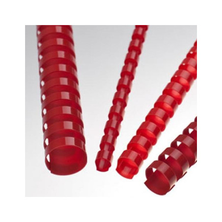 Anéis de PVC Vermelho para Encadernação - Pacote com 100 unidades de 18mm, suporta até 140 folhas