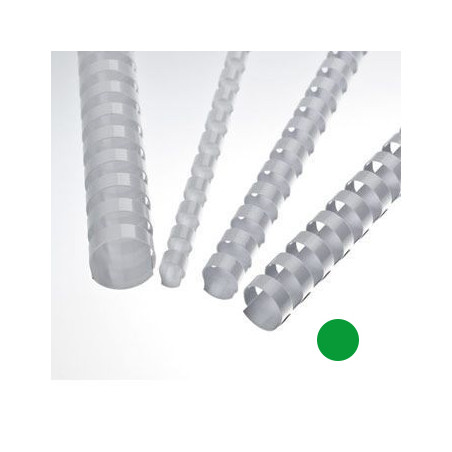 Argolas em PVC para Encadernação de 14mm na cor verde - Pacote com 100 unidades (Capacidade para até 110 folhas)