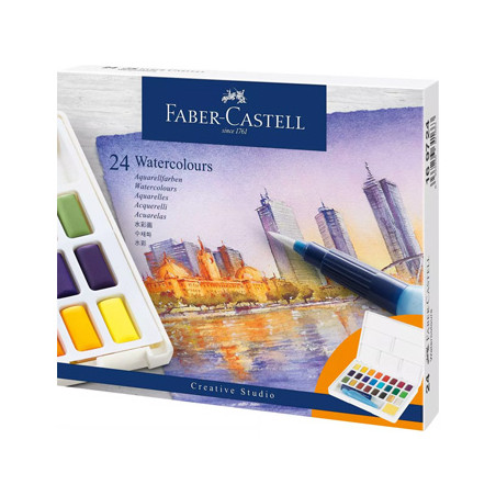 Aguarelas Faber Castell Goldfaber Cores Sortidas Caixa de 24