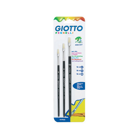 Pincel para Óleo Giotto Serie 577 Nº 6, 8 e 10 3 unidades
