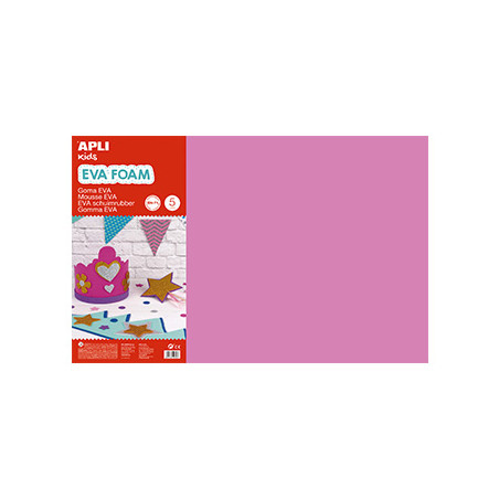 Placa de cortiça Musgami cor-de-rosa, com dimensões de 40x60cm e espessura de 2mm