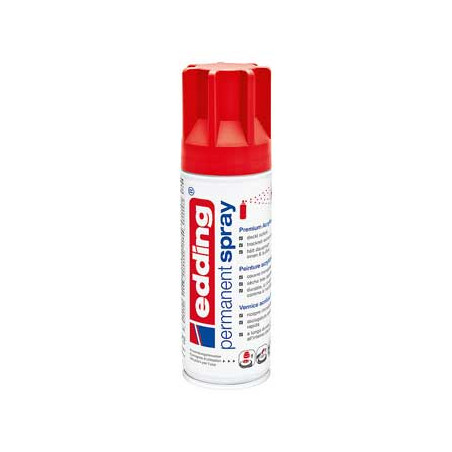 Tinta Acrílica Edding 5200 Spray 200ml Vermelho Trânsito - Transforme suas criações com a tinta em spray preferida dos artistas!
