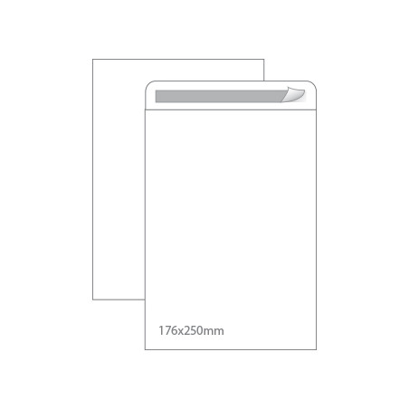 Envelope Branco Convencional Autodex - Conjunto com 250 unidades, Tamanho 176x250mm (B5), Gramatura 090g