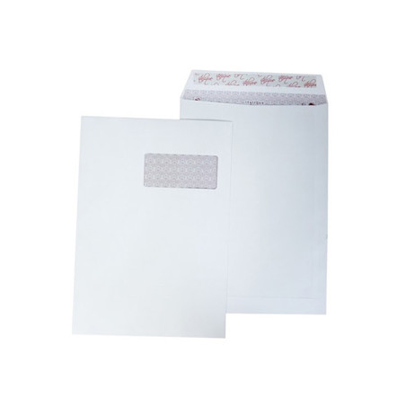 Envelopes Saco Branco 229x324mm C4 com Janela - Pack de 250 unidades, ideal para o teu escritório ou negócio!